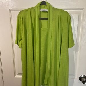 NWT Kim Rogers One Piece Shirt/Open Front Draped Cardigan